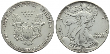 USA 1 Dollar 1987 Silver Eagle - 1 Unze Feinsilber